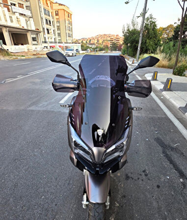MOTOCAM RKS Reale 125 Siperlik Ön Cam 2023-2025 Model 55cm Siyah Renkli 4mm KISA SPOR CAM