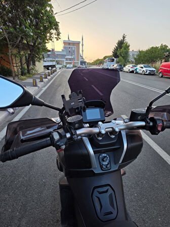 MOTOCAM RKS Reale 125 Siperlik Ön Cam 2023-2025 Model 55cm Siyah Renkli 4mm KISA SPOR CAM