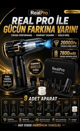 Tastech 20.000PA Yeni Nesil Araç Içi Süpürge RP-6697B Plus Yeni Model Ekranlı Vakumlama ve Çekme