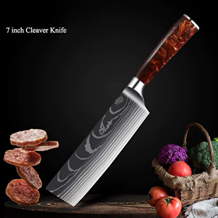Alpargo's Japon Reçine Saplı Nakiri Chef Bıçağı