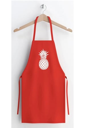 Mutfak Önlüğü Ananas Desenli Kırmızı