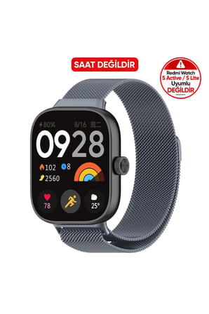 Xiaomi Redmi Watch 4 / 5 / 6 - 6 Active / 6 Lite - Smart Band 9 Pro / 8 Pro Uyumlu Metal Hasır Paslanmaz Kordon