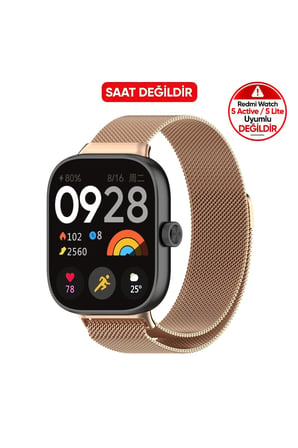 Xiaomi Redmi Watch 4 / 5 / 6 - 6 Active / 6 Lite - Smart Band 9 Pro / 8 Pro Uyumlu Metal Hasır Paslanmaz Kordon