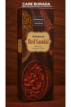 Darshan Incense - Red Sandal 20'li Çubuk Tütsü (Stres & Kaygı Azaltma)