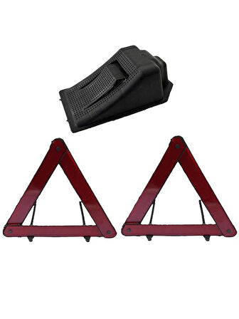 Üçgen Reflektör 2 Adet  Ve Takoz Muayene Seti
