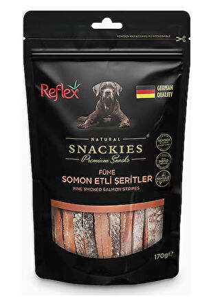 Reflex Snackies Füme Somon Etli Şeritler 170 gr Köpek Ödül Maması