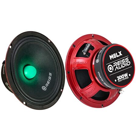 Reiss Rs-m8lx Işıklı Yeni Seri Çifti 600wat-300w Rms Metal Kapaklı 20 Cm Oto Midrange Hoparlör