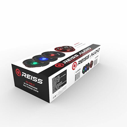 Reiss Rs-m8lx Işıklı Yeni Seri Çifti 600wat-300w Rms Metal Kapaklı 20 Cm Oto Midrange Hoparlör