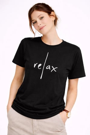 Nevermind Kadın Tişört Basic Minimal Baskılı Relax Yazılı Günlük Rahat Pamuklu