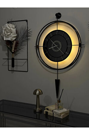 Lavinya Exclusive Time - Pilli Led- (50x85) - Modern Metal (mobilya) Duvar Saati