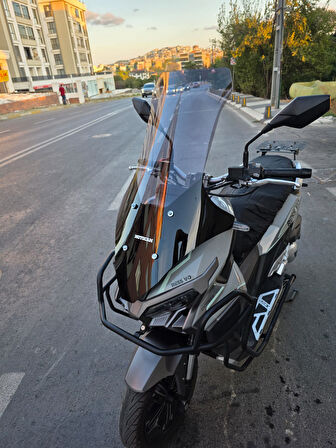 MOTOCAM Mondial Ressivo 250 Siperlik Ön Cam 2023-2025 Model 78cm Füme Renkli 4mm