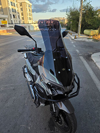 MOTOCAM Mondial Ressivo 250 Siperlik Ön Cam 2023-2025 Model 78cm Siyah Renkli 4mm