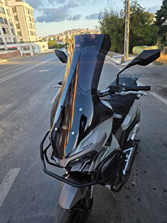 MOTOCAM Mondial Ressivo 250 Siperlik Ön Cam 2023-2025 Model 78cm Siyah Renkli 4mm