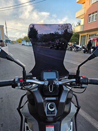 MOTOCAM Mondial Ressivo 250 Siperlik Ön Cam 2023-2025 Model 78cm Siyah Renkli 4mm