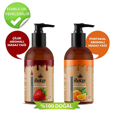 Rekze Yenilebilir Portakal + Çilek Masaj Yagı 120 Ml