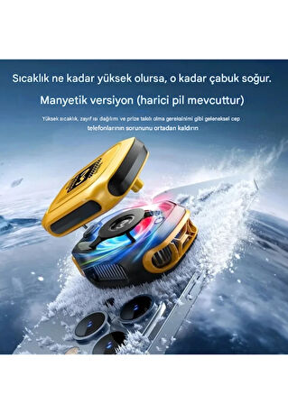 Memo CX12 Manyetik Rgb Oyun Soğutucu, Pubg Için Powerbankli Kablosuz Radyatör Fan