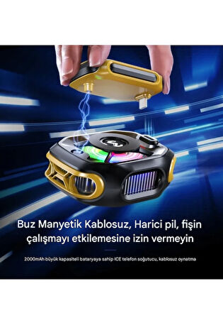 Memo CX12 Manyetik Rgb Oyun Soğutucu, Pubg Için Powerbankli Kablosuz Radyatör Fan