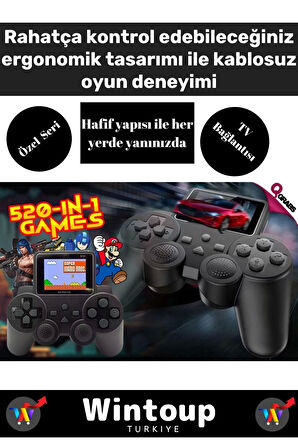 520 Oyunlu Kablosuz Oyun Konsolu Atari Oyun Konsolu Game Stick Retro Tetris