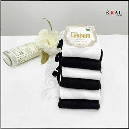 Kadın Bambu Çorap (6 ÇİFT) Fırfırlı Patik Kadın Çorap
