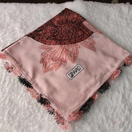 El Emeği İ̇Ğne Oyası Yazma , Fular ,Yemeni, Mevlit Örtüsü , Baş Örtüsü 4 Kenarı Oyalı  Pamuk 100*100Cm