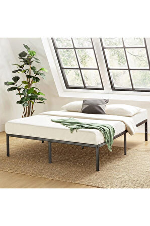 HFT HOME Başlıksız Metal Karyola, Başlıksız Çınar Metal Karyola Siyah Beyaz renk seçenekli, Çift Kişilik