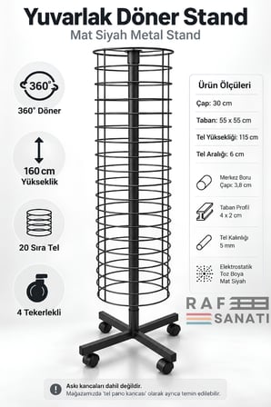 Yuvarlak Döner Aksesuar Standı Bijuteri Çorap Telefon Kırtasiye Tel Standı Fırfır Orta Askılık