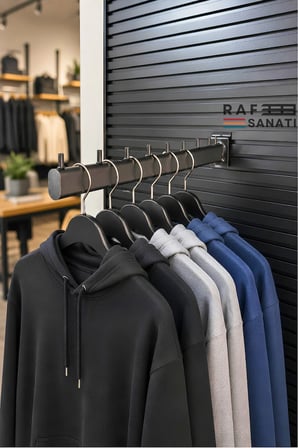 1 Adet - Kanallı Pano Baston Askılık 40 cm – Alüminyum Panel Uyumlu Mağaza Raf Askı Aparatı Siyah