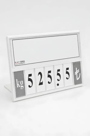 5 Adet - Fiyat Kasetlik Manav Kasap Şarküteri Etiketi Rakamlı Fiyatlık | Ayaklı Büyük Boy 123x84 mm | Beyaz