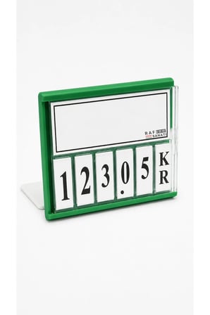 10 Adet - Fiyat Kasetlik Manav Kasap Şarküteri Etiketi Rakamlı Fiyatlık | Ayaklı Küçük Boy 77x62 mm | Yeşil