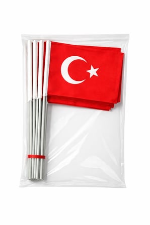Plastik Sopalı Alpaka Bez Türk Bayrağı 10’lu Paket 30x45 cm – Dayanıklı Tören ve Kutlama Bayrağı