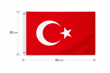 30x45 cm Asılabilir Türk Bayrağı – Alpaka Kumaş, İç & Dış Mekan Kullanımına Uygun