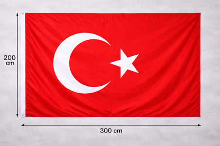 200x300 cm Büyük Boy Alpaka Türk Bayrağı – Dayanıklı, Canlı Renkli, Dev Boy Bayrak