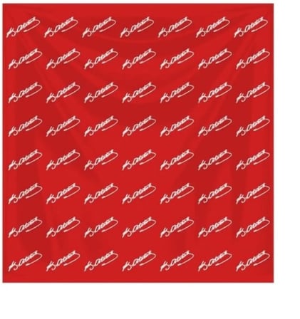 Atatürk İmza Desenli Kırmızı %100 Pamuk 52x52 cm Fular Bandana (Okul, Etkinlik, Tören, Gösteri)