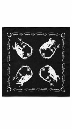 Atatürk Silüetli Siyah Pamuk Fular 52x52 cm Bandana (Okul, Etkinlik, Tören, Gösteri)
