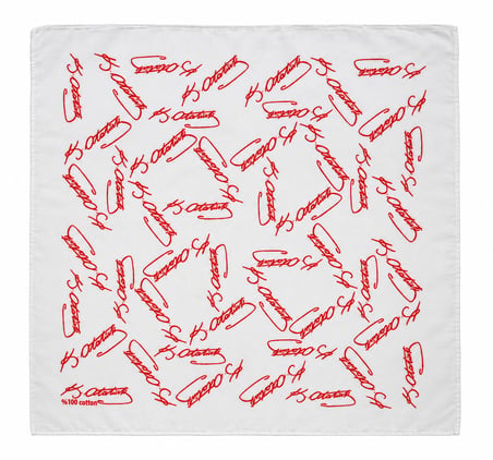 Atatürk İmza Beyaz Kırmızı %100 Pamuk 52x52 cm Fular Bandana (Okul, Etkinlik, Tören, Gösteri)