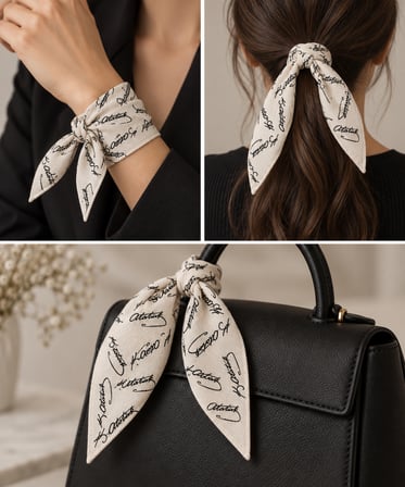 10’lu Atatürk İmzalı Pamuk Fular Bandana 52x52 cm Unisex Çok Amaçlı Set