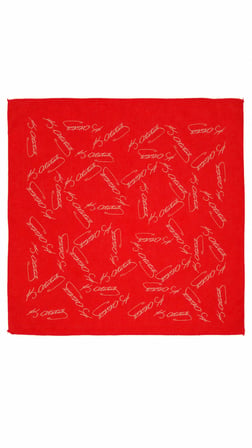 10’lu Atatürk İmzalı Kırmızı %100 Pamuk Fular Bandana Seti 52x52 cm Unisex