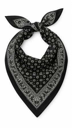 10’lu Siyah Paisley Fular Bandana Seti %100 Pamuk 52x52 cm Unisex Çok Amaçlı