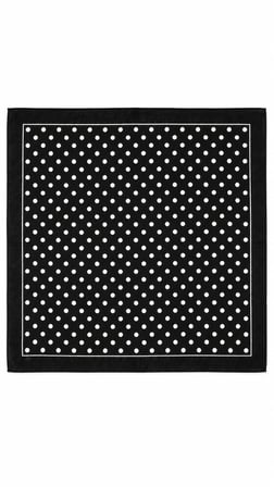Siyah Puantiyeli 52x52 cm %100 Pamuk Fular Bandana Unisex Çok Amaçlı Aksesuar