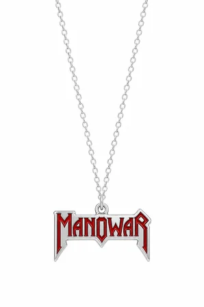 Manowar Logolu Kırmızı Detaylı Metal Müzik Grubu Kolyesi Hediye