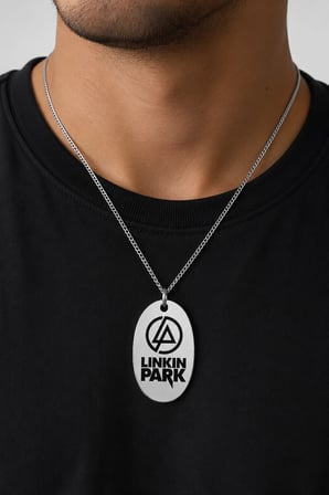Linkin Park Logolu Gümüş Renk Rock Müzik Kolyesi ve Hediye Aksesuarı