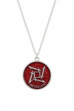 Metallica Kırmızı Logo Tasarımlı Rock Metal Müzik Tutkunlarına Kolye Hediye