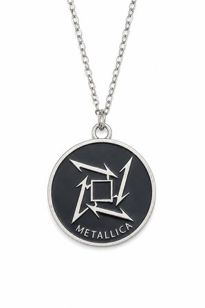 Metallica Logolu Siyah Gümüş Renk Rock Kolyesi Erkek İçin Hediye Takı