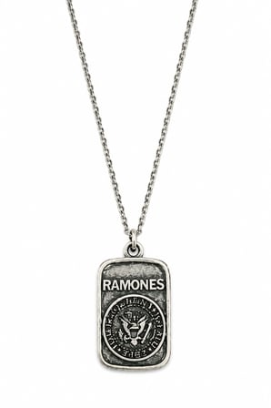 Ramones Logolu Eskitme Görünümlü Retro Punk Rock Kolyesi Hediye