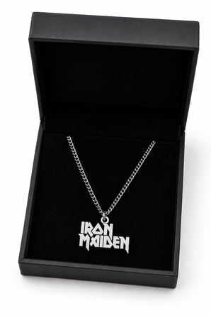 Iron Maiden Logo Tasarımlı Rock Metal Kolye Müzikseverlere Özel Hediye