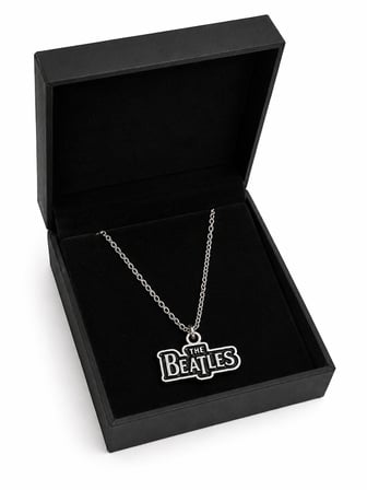 The Beatles Logo Detaylı Siyah Gümüş Renk Müzik Grubu Kolyesi Hediye
