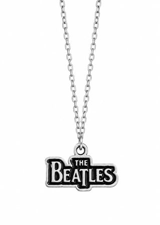 The Beatles Logo Detaylı Siyah Gümüş Renk Müzik Grubu Kolyesi Hediye
