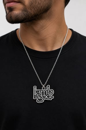 Lamb of God Logo Tasarımlı Metal Müzik Grubu Kolyesi Rockseverlere Hediye