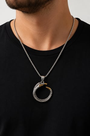 316L Paslanmaz Çelik Pençeli El Figürlü Unisex Kolye Hediye - Gotik Tarz