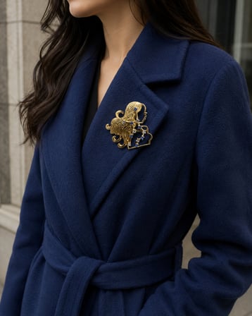 Hediye Başak Burcu Kadın Broşu Gold Renk Zirkon Taşlı Astroloji Rozeti
